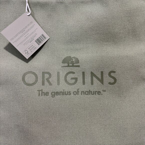 ORIGINS Olive Green Thick Canvas Reusable, Eco Friendly, Tote Bag - NWT - Picture 4 of 11